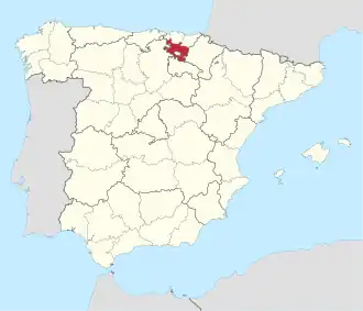 Map of Spain with Araba/Álava highlighted