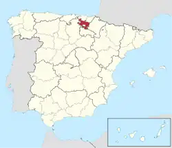 Location of the Province of Álava within Spain