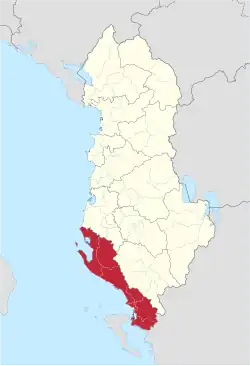 Location of Vlorë County