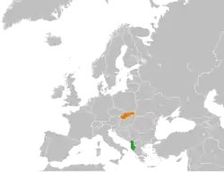 Map indicating locations of Albania and Slovakia