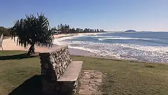 Alexandra Headland Beach with Mount Coolum in the background, 2021