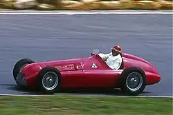 1951: The Alfa Romeo 159 being driven at the Nürburgring.