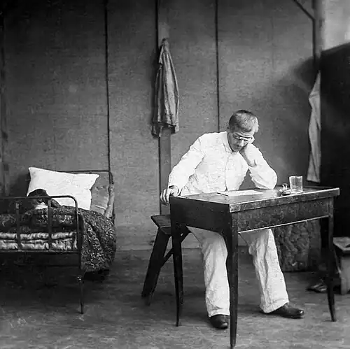 An 1898 photo of Dreyfus in captivity at Devil's Island