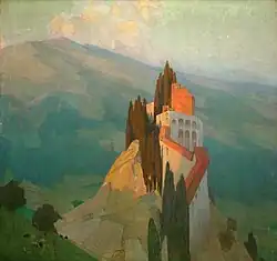 View of Mountains in Tuscany, 1912; State Art Museum of Altai Krai&nbsp;[ru], Barnaul[8]