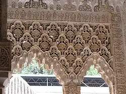 Arch in the Alhambra with Muqarnas (Mocárabe) stalactite work
