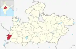 Location of Alirajpur district in Madhya Pradesh