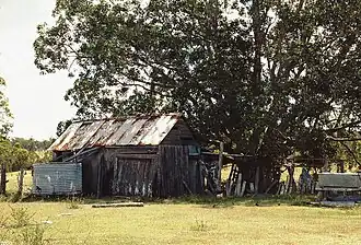 The heritage-listed Allan Slab Hut in Duckinwilla, 2000