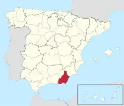 Location of the Province of Almería in Spain