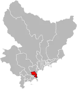 Situation of the canton of Antibes-3 in the department of Alpes-Maritimes