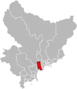 Situation of the canton of Cagnes-sur-Mer-2 in the department of Alpes-Maritimes