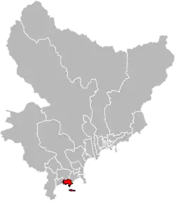 Situation of the canton of Cannes-2 in the department of Alpes-Maritimes