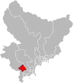 Situation of the canton of Grasse-2 in the department of Alpes-Maritimes