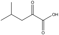 2D representation of the chemical structure of α-Ketoisocaproic acid .