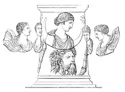 The goddess Selene, illustration from Meyers Lexikon, 1890