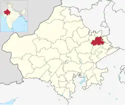 Location of Alwar district in Rajasthan