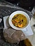An image of Amala and Seafood Okro
