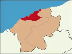 Map showing Amasra District in Bartın Province