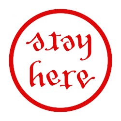 Two word ambigram "Stay Here". By Basile Morin.