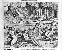 The tortuous workload inflicted upon the Indians led many to self injury. - Americae pars Quarta, 1594