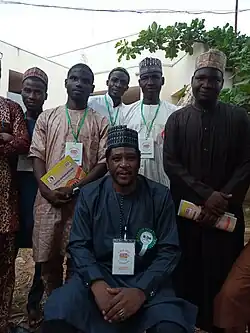 Aminu Ladan Ala with friends at HIBAF 2021