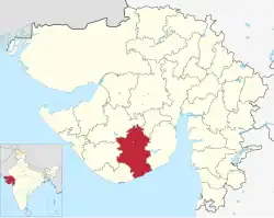 Location of Amreli district in Gujarat