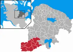 Map of Plön highlighting Bokhorst-Wankendorf