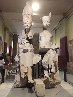 Monumental Dyad of Amun and Mut from Karnak, with features of Tutankhamun and Ankhesenamun