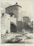 Thomas Christopher Hofland's 'An old gateway at Monmouth' lithograph; 1825