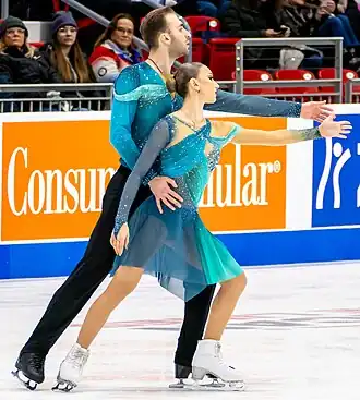 Anastasiia Metelkina and Luka Berulava at the 2025 Skate America