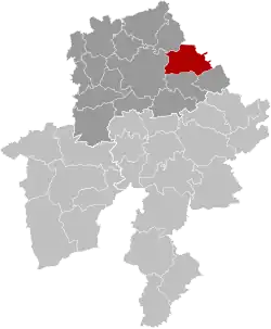 Location of Andenne in Namur Province