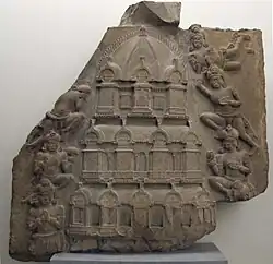 Relief of a multi-storied temple, 2nd century CE, Ghantasala Stupa[9][10]