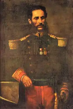 Portrait of General Andrés Avelino Cáceres. Work by the painter Nicolás Palas, 1894.