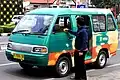 A traditional share taxi or angkot in Bandung