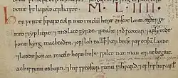 Part of a page with Anglo-Saxon text