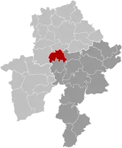 Location of Anhée in Namur province