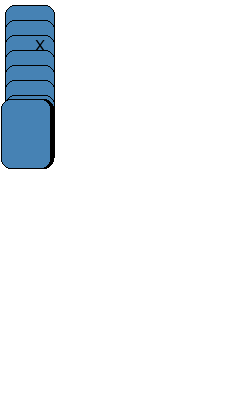 Animation demonstrating how the 21-card trick method excludes incorrect cards each time a pile is selected, leaving the selected card in position 11.