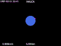 Animation of HALCA around the Earth &nbsp;&nbsp; HALCA &nbsp;· &nbsp;&nbsp;Earth