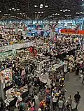 Overhead shot of the exhibition hall at Anime NYC 2025 at the Javit's Center in New York City