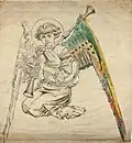 Angel playing bagpipes, by Jan Matejko
