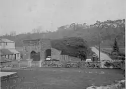 The limekiln from the main road and old railway.