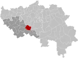Location of Anthisnes in the province of Liège