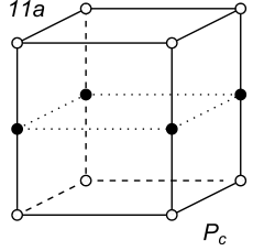 Black-white (antisymmetric) 3D Bravais Lattice number 11a (Orthorhombic system)