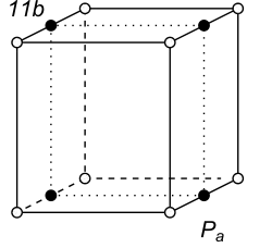 Black-white (antisymmetric) 3D Bravais Lattice number 11b (Orthorhombic system)
