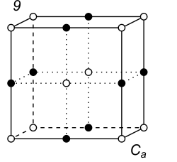 Black-white (antisymmetric) 3D Bravais Lattice number 9 (Monoclinic system)