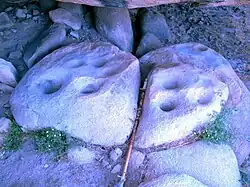 Bedrock mortars at Anza-Borrego Desert State Park in southern California.