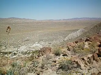 Agua Caliente Springs, desert landscape and CR S2 going south, in Anza-Borrego Desert State Park.