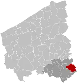 Location of Anzegem in West-Flanders