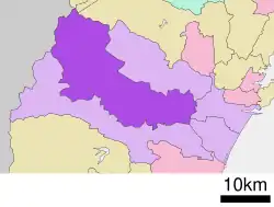 Location of Aoba-ku in Sendai