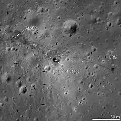 LRO image of Apollo 15 site, LRV-1 is near the right edge