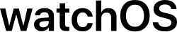 The word "watchOS" in black San Francisco neo-grotesque sans-serif font